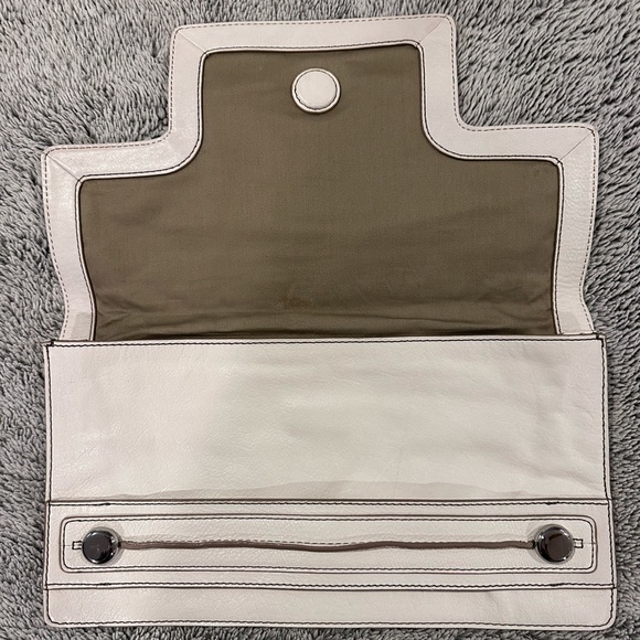 Used once! Banana leather clutch - ivory / off white - so pretty! - Picture 3 of 7